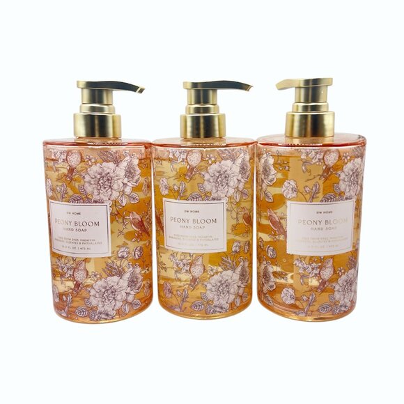 NEW 3x DW Home Peony Bloom Glass Bottle Hand Soap - 16 fl oz - Picture 1 of 3